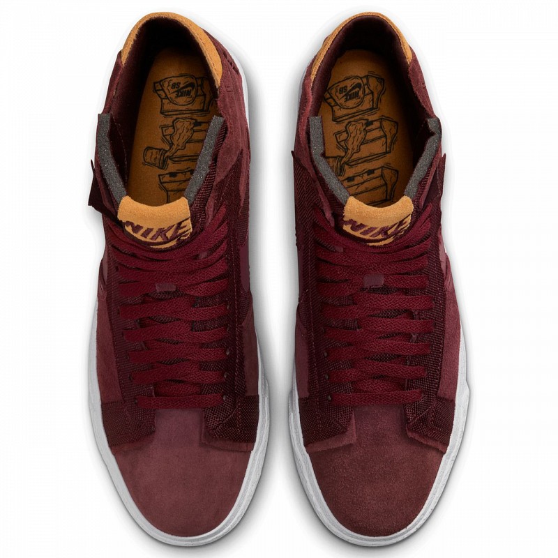 NIKE SB BLAZER MID PREMIUM NIGHT MAROON/NIGHT MAROON/WHITE/ROSEWOOD