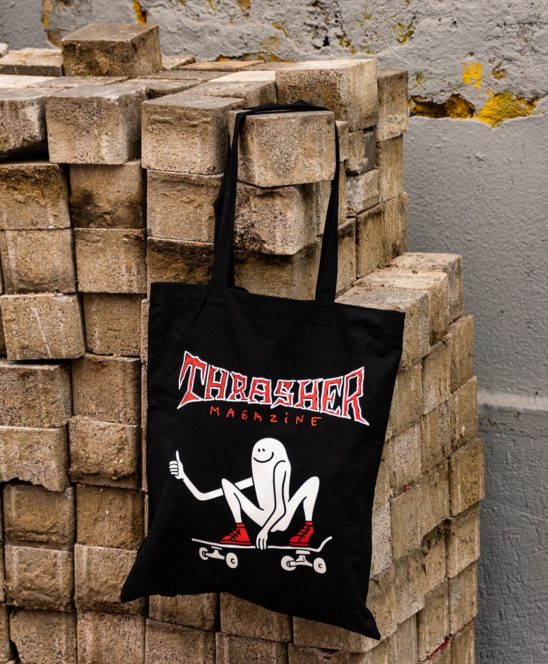 THRASHER GONZ THUMBS UP TOTE BAG BLACK