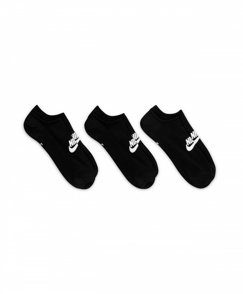 NIKE SPORTSWEAR EVERYDAY ESSENTIAL NO-SHOW SOCKS 3-PACK BLACK