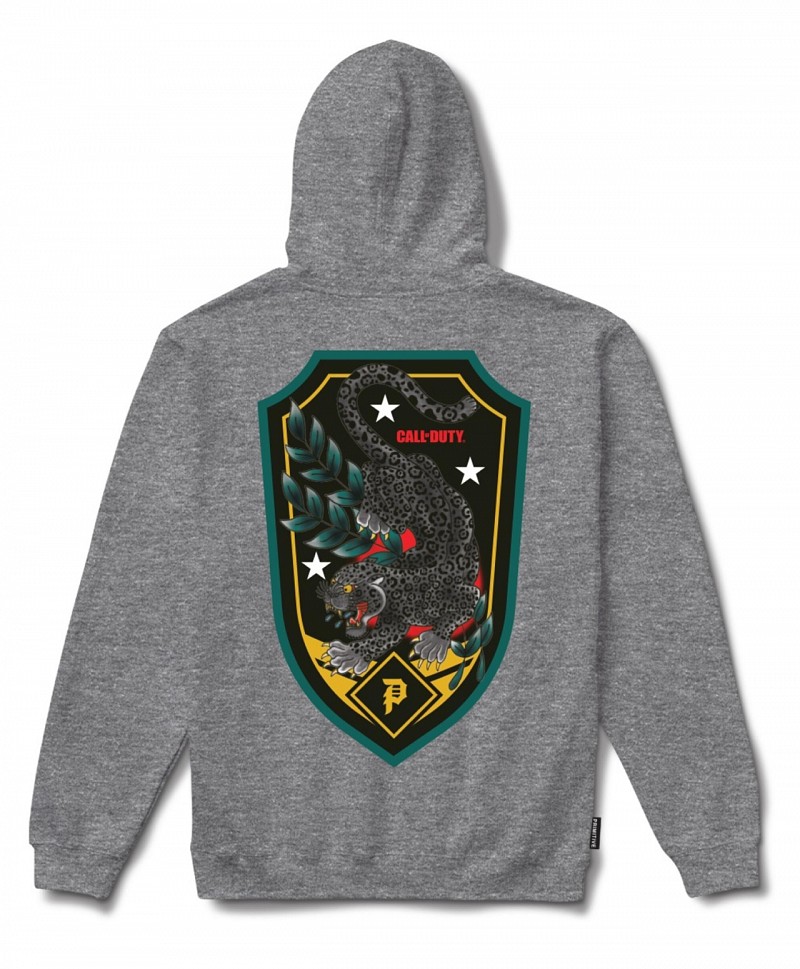 PRIMITIVE X CALL OF DUTY BLACK JAGUAR ZIP HOOD ATHLETIC HEATHER
