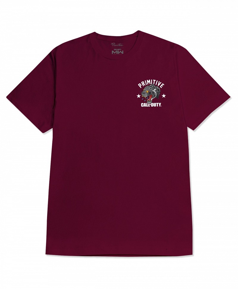 PRIMITIVE X CALL OF DUTY BLACK JAGUAR TEE BURGUNDY