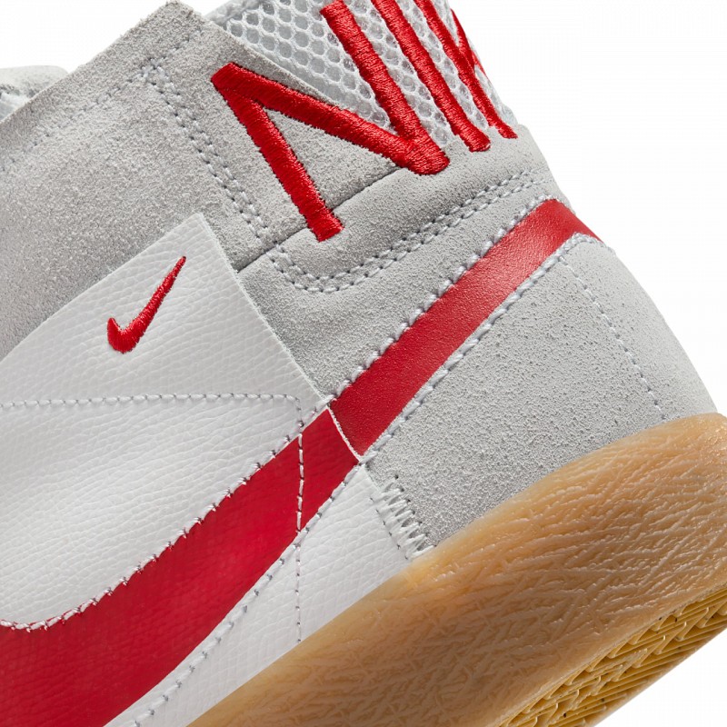 NIKE SB BLAZER MID PREMIUM SUMMIT WHITE/PURE PLATINUM/UNIVERSITY RED