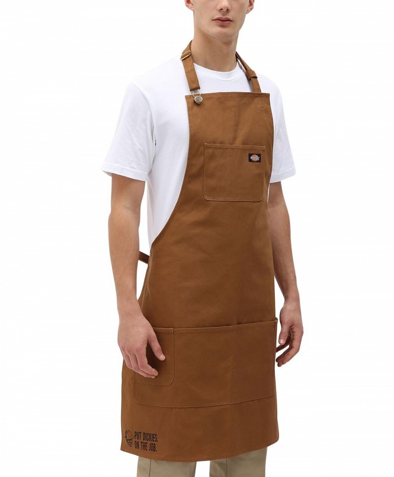 DICKIES BIB APRON BROWN DUCK