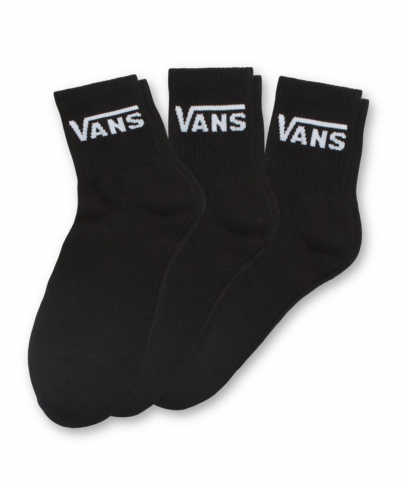 VANS CLASSIC HALF CREW SOCKS 3-PACK BLACK