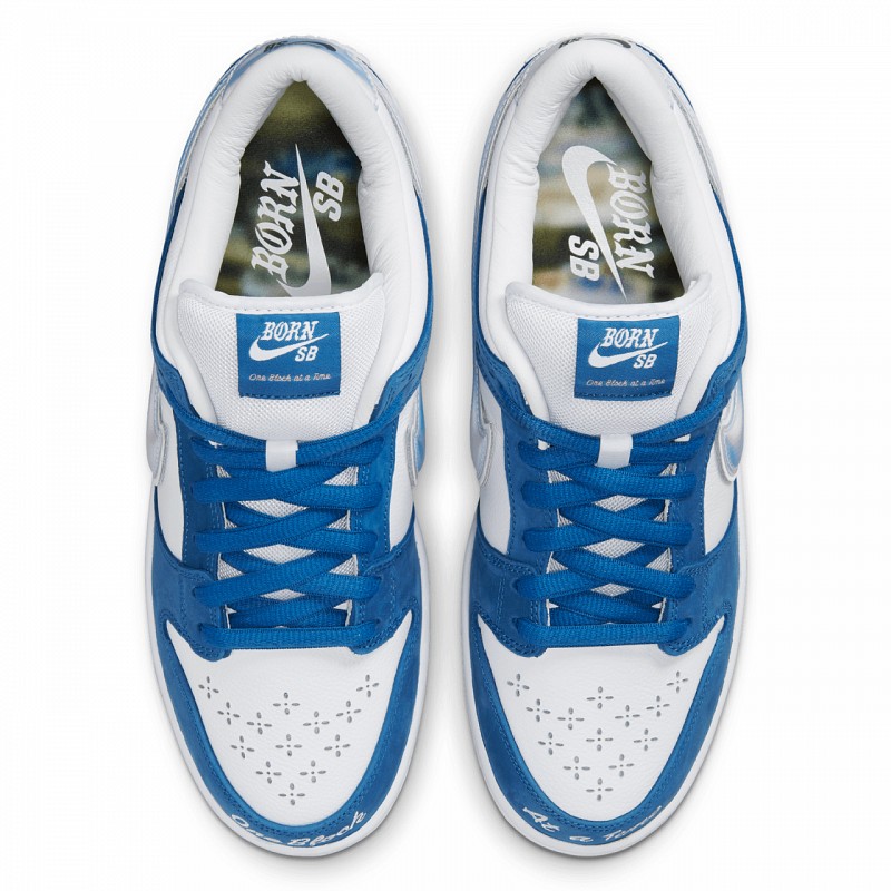 NIKE SB X BORN X RAISED DUNK LOW PRO DEEP ROYAL BLUE/WHITE-WHITE