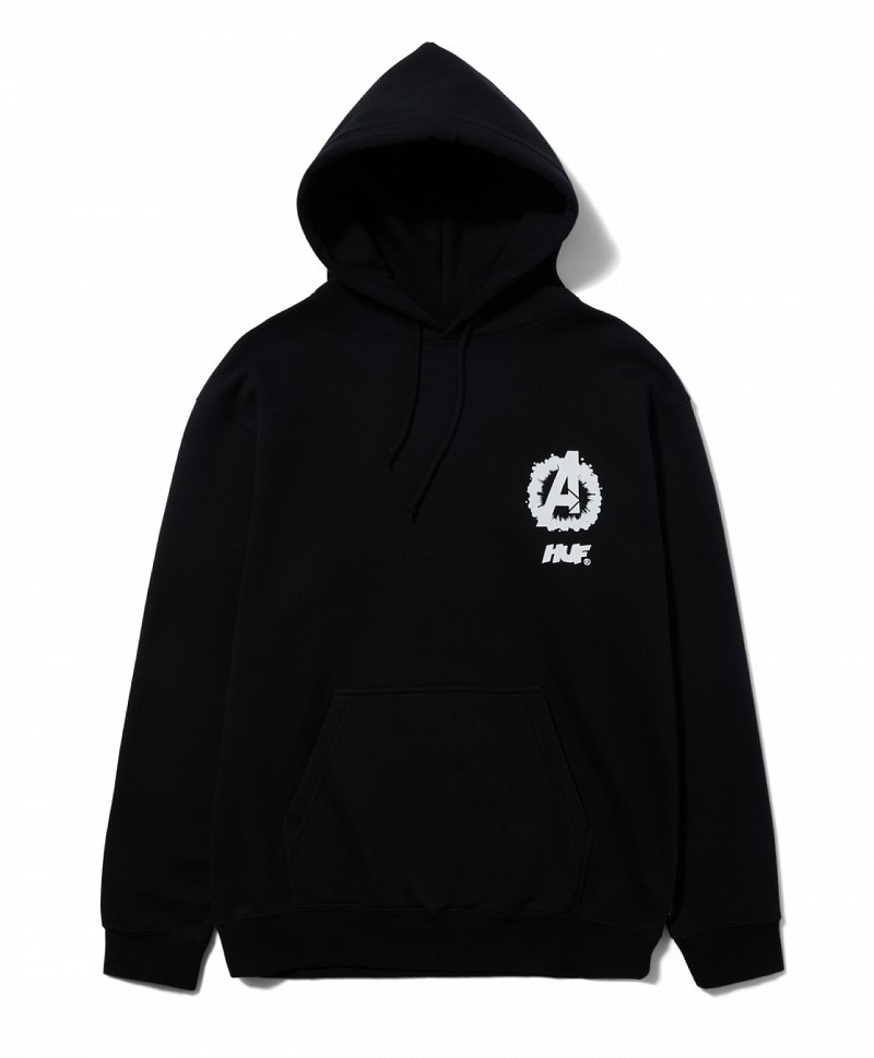 HUF X AVENGERS COSMIC ASSEMBLAGE HOOD BLACK
