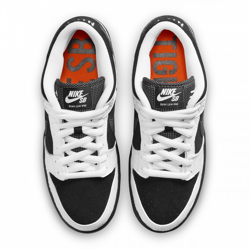 NIKE SB X TIGHTBOOTH DUNK LOW PRO WHITE/BLACK-SAFETY ORANGE