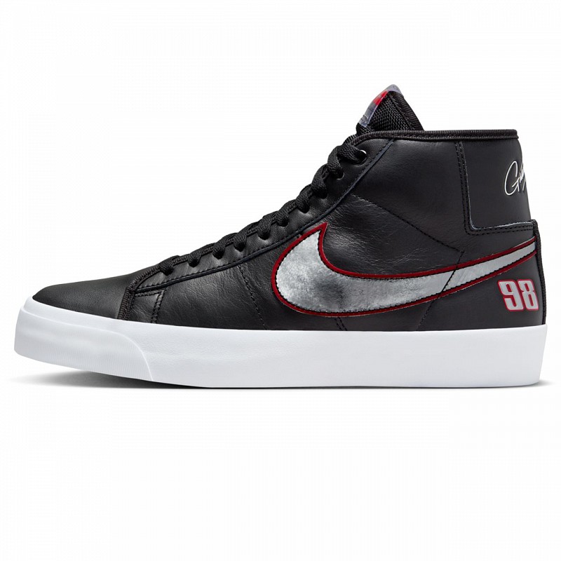 NIKE SB BLAZER MID PRO GT BLACK/METALLIC SILVER/UNIVERSITY RED