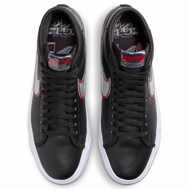 NIKE SB BLAZER MID PRO GT BLACK/METALLIC SILVER/UNIVERSITY RED