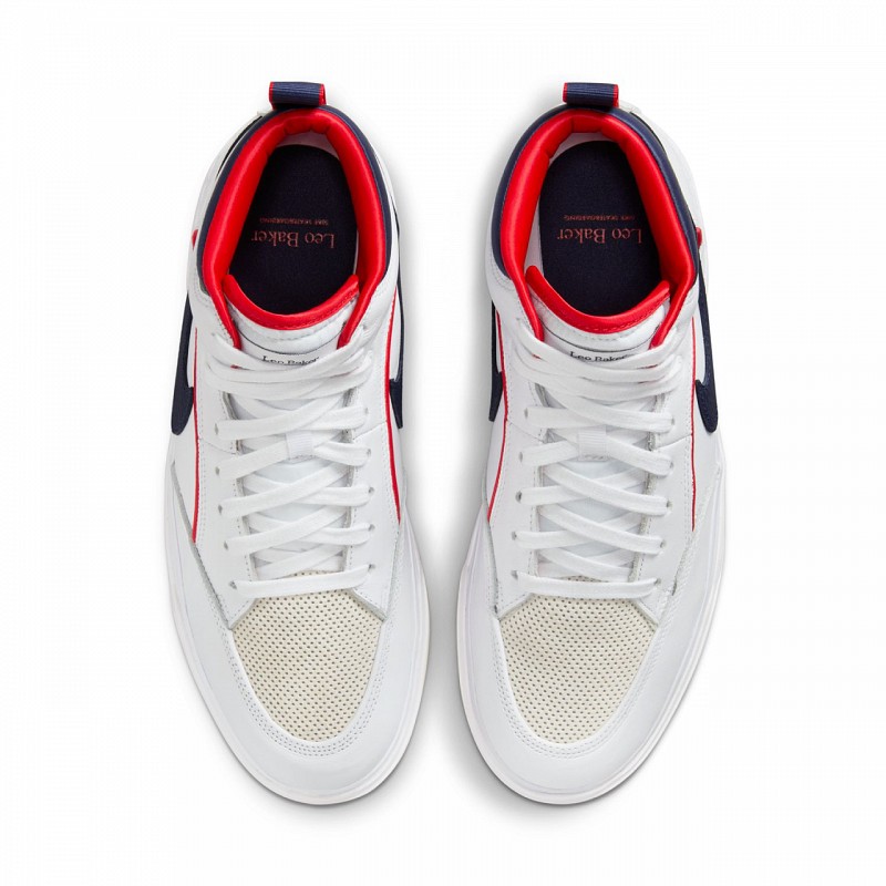 NIKE SB REACT LEO BAKER PRM WHITE/MIDNIGHT NAVY/UNIVERSITY RED