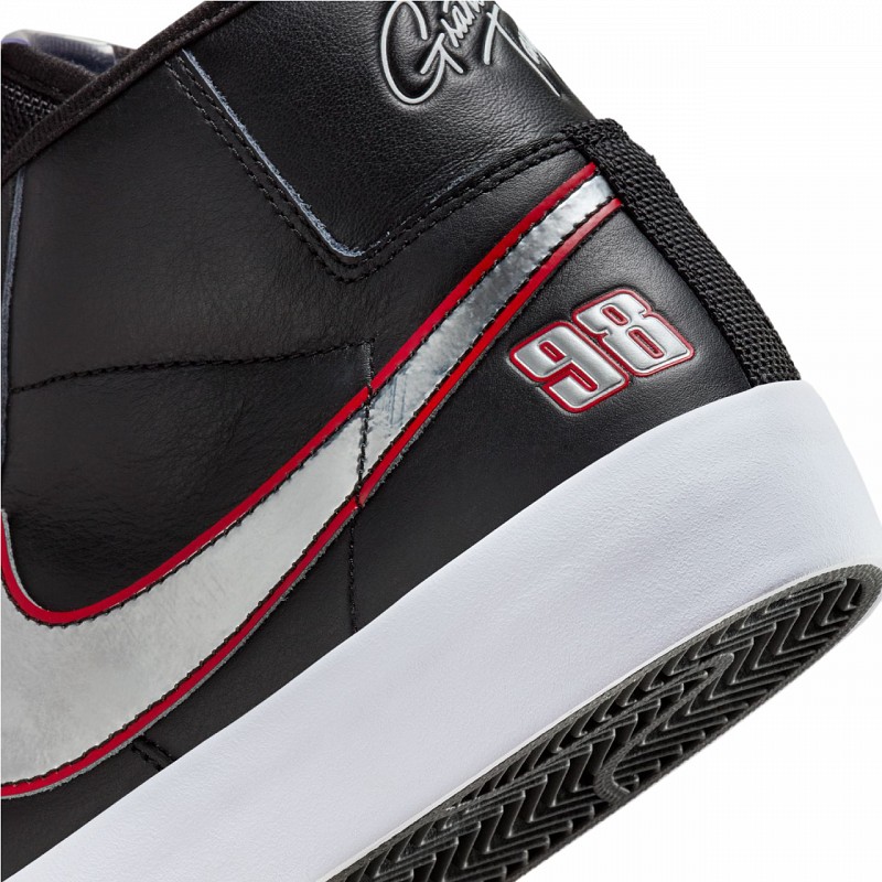 NIKE SB BLAZER MID PRO GT BLACK/METALLIC SILVER/UNIVERSITY RED