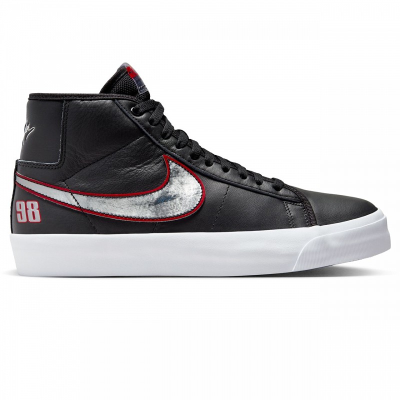 NIKE SB BLAZER MID PRO GT BLACK/METALLIC SILVER/UNIVERSITY RED