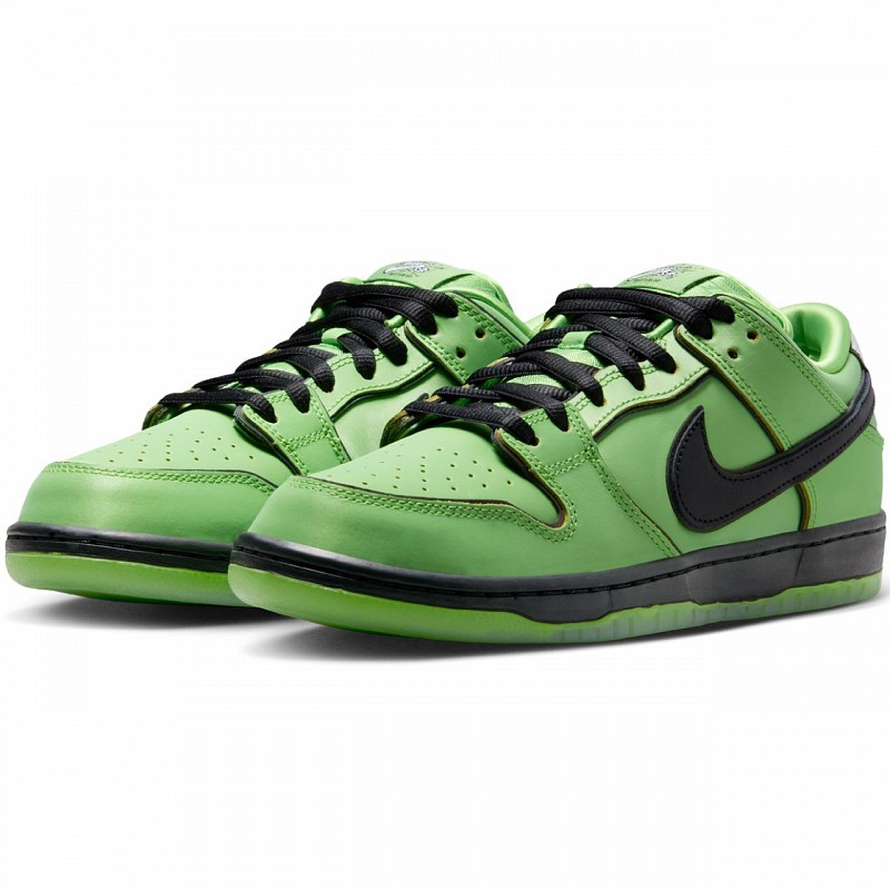 NIKE SB X THE POWERPUFF GIRLS DUNK LOW BUTTERCUP MEAN GREEN