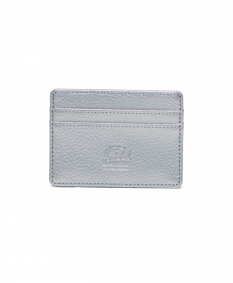 HERSCHEL CHARLIE CARDHOLDER VEGAN LEATHER SILVER METALLIC