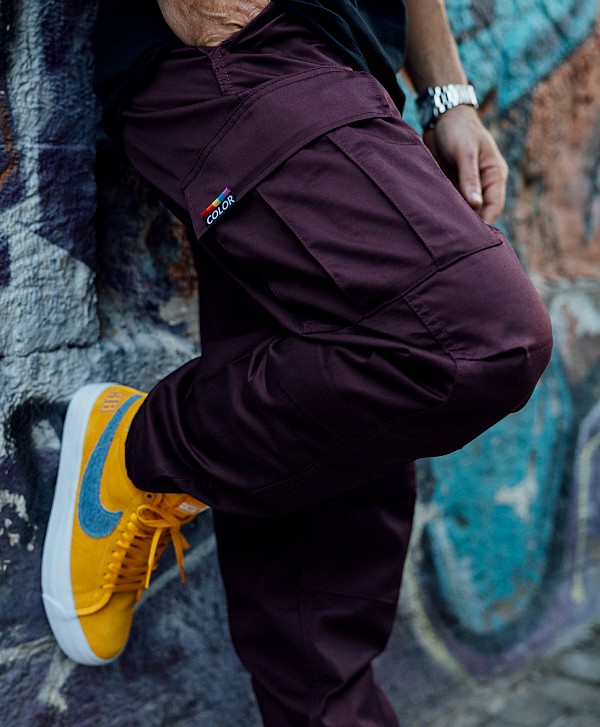 COLOR I-5 CARGO PANTS WINE