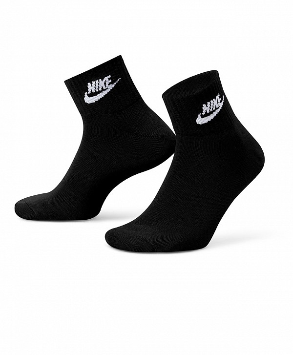 NIKE SPORTSWEAR EVERYDAY ESSENTIAL ANKLE SOCKS 3-PACK BLACK/WHITE