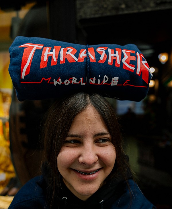 THRASHER TRADEMARK HOOD NAVY