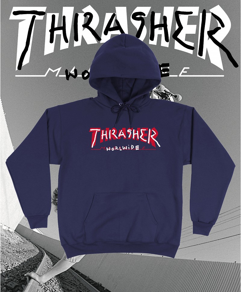 THRASHER TRADEMARK HOOD NAVY