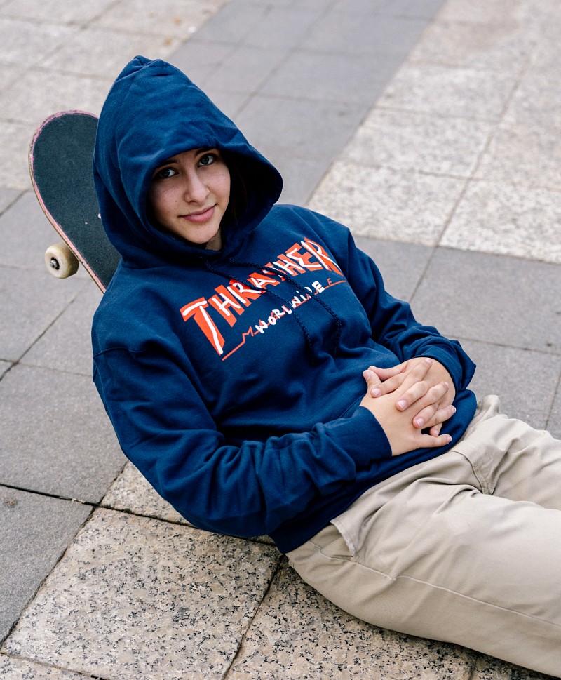 THRASHER TRADEMARK HOOD NAVY