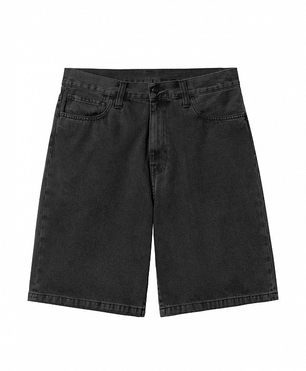 CARHARTT WIP LANDON SHORT BLACK STONE WASHED