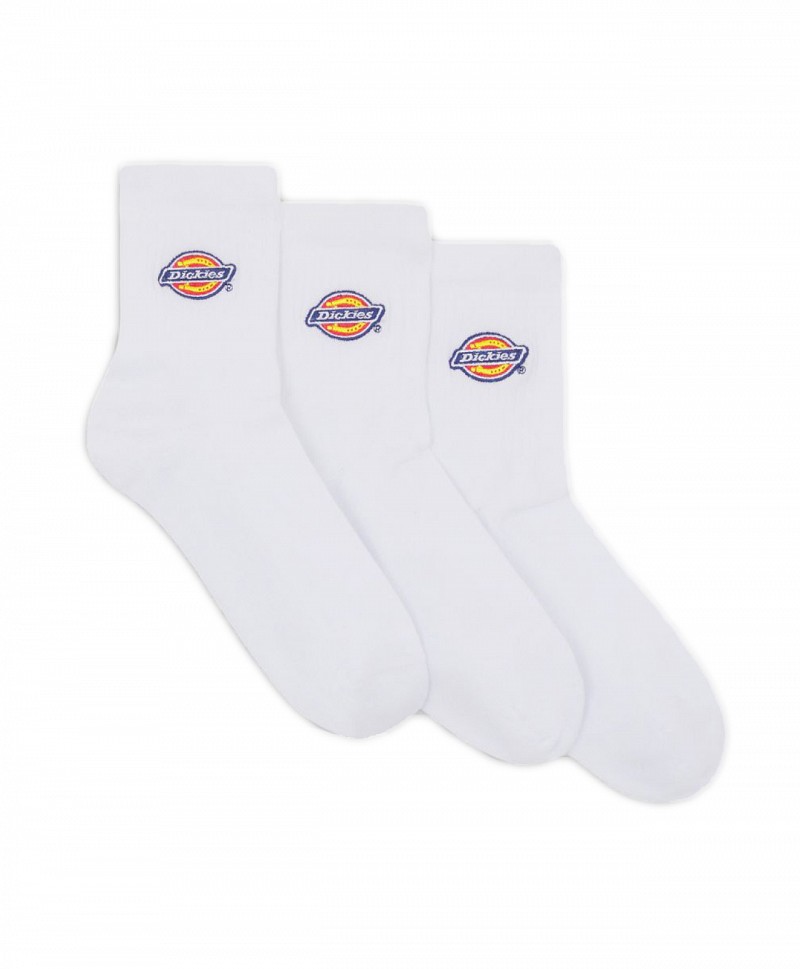 DICKIES VALLEY GROVE MID SOCKS 3-PACK WHITE