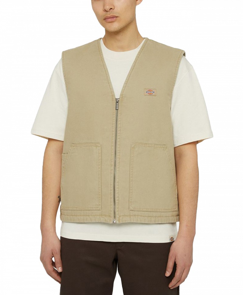 DICKIES DUCK CANVAS SUMMER VEST STONE WASHED DESERT SAND