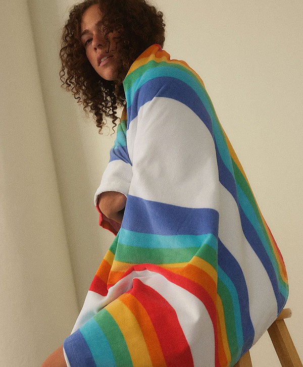 SLOWTIDE ROYGBIV TOWEL WHITE