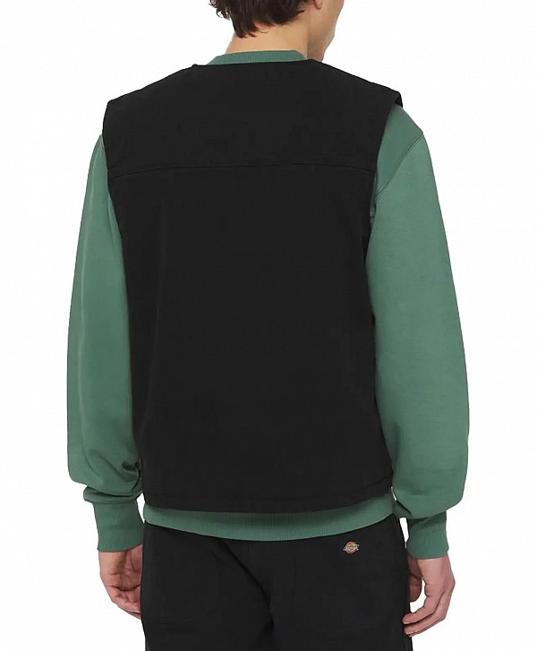 DICKIES DUCK CANVAS SUMMER VEST STONE WASHED BLACK
