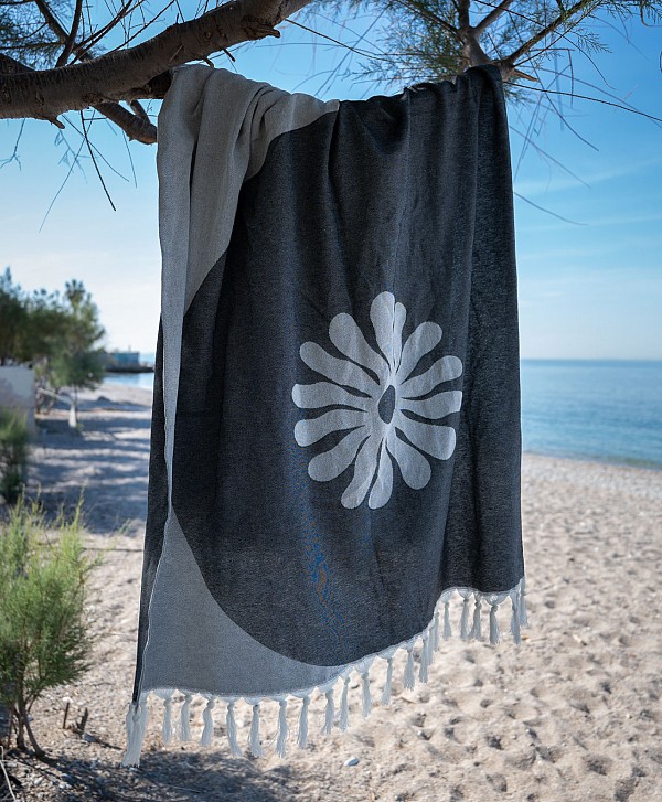 SLOWTIDE BOTANICAL BALANCE TURKISH TOWEL BLACK