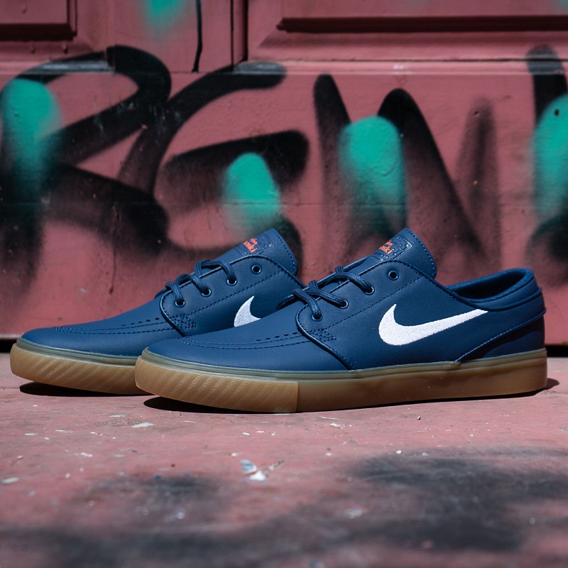 nike sb janoski blue & gum suede skate shoes