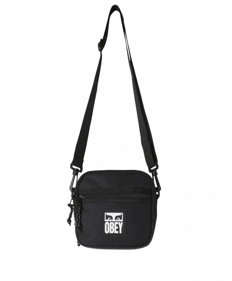 OBEY SMALL MESSENGER CROSSBODY BAG BLACK