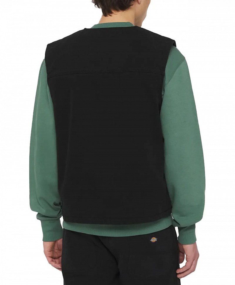 DICKIES DUCK CANVAS SUMMER VEST STONE WASHED BLACK