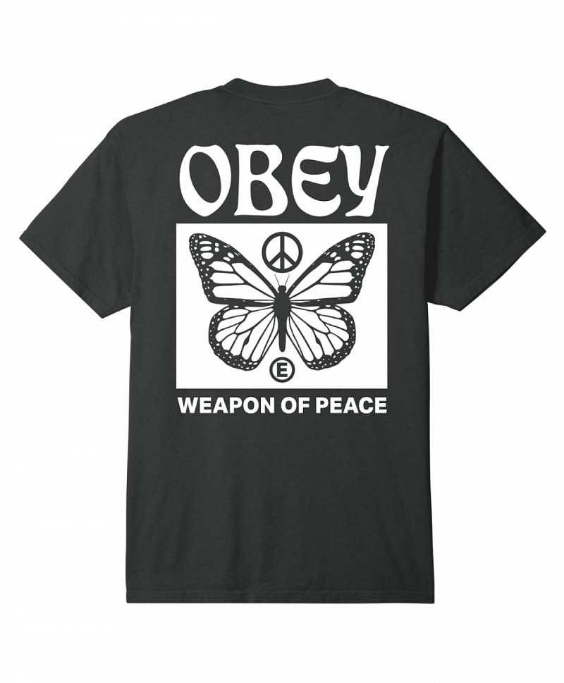 OBEY WEAPON OF PEACE TEE PIGMENT VINTAGE BLACK