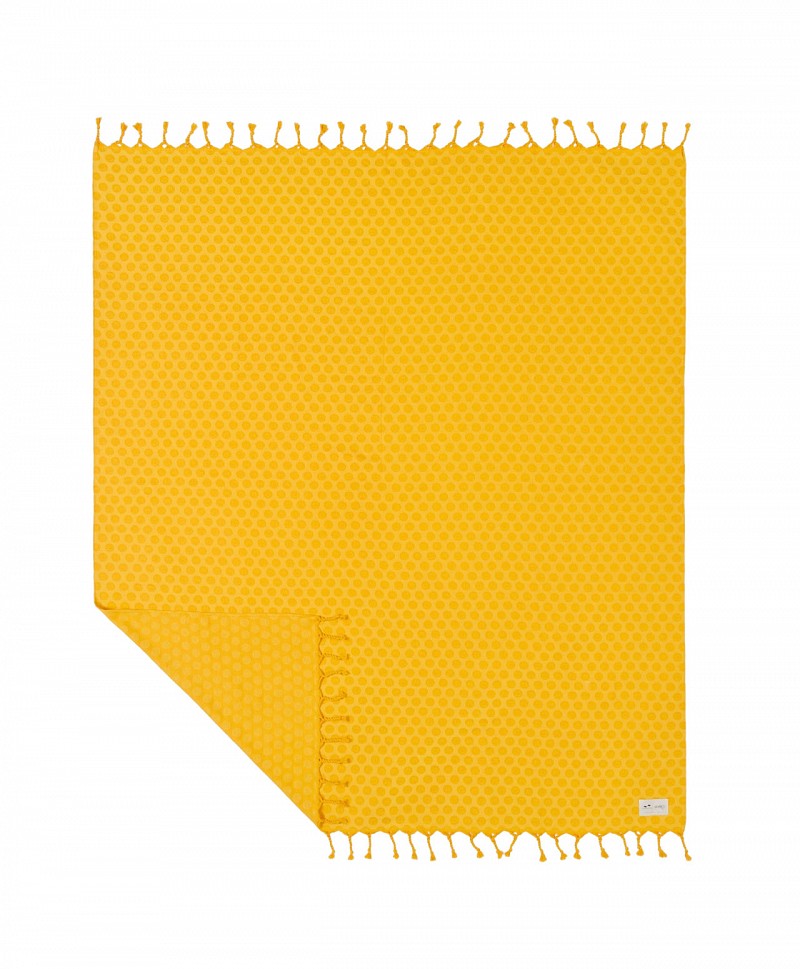 SLOWTIDE SAD HAPPY TURKISH BLANKET MUSTARD