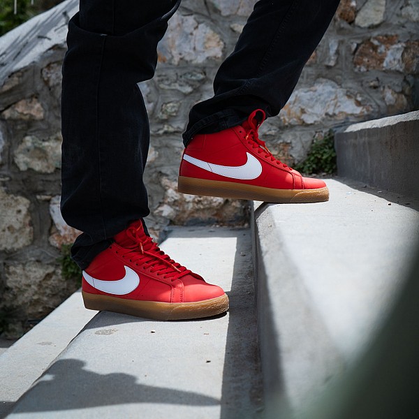 NIKE SB BLAZER MID UNIVERSITY RED/WHITE-WHITE