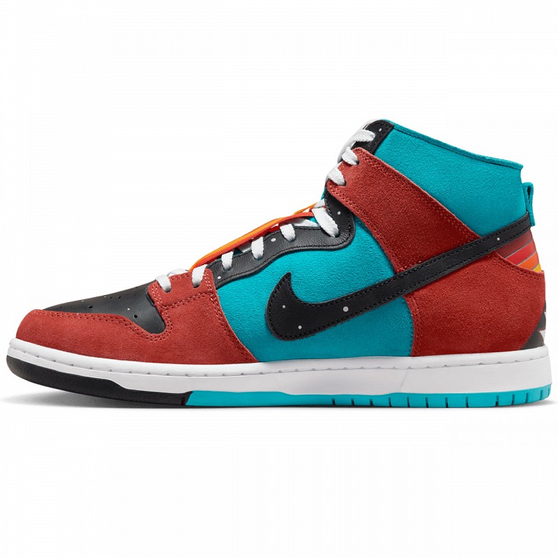 NIKE SB X DIʼORR GREENWOOD DUNK HIGH DECON NAVAJO ARTS TURQUOISE BLUE/BLACK-RUGGED ORANGE