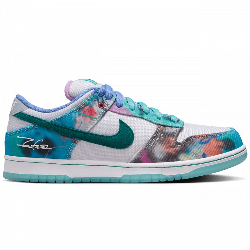 Futura × Nike SB \"White and Geode Teal\" Nike SB Dunk Low x Futura Laboratories 'White and Geode Teal