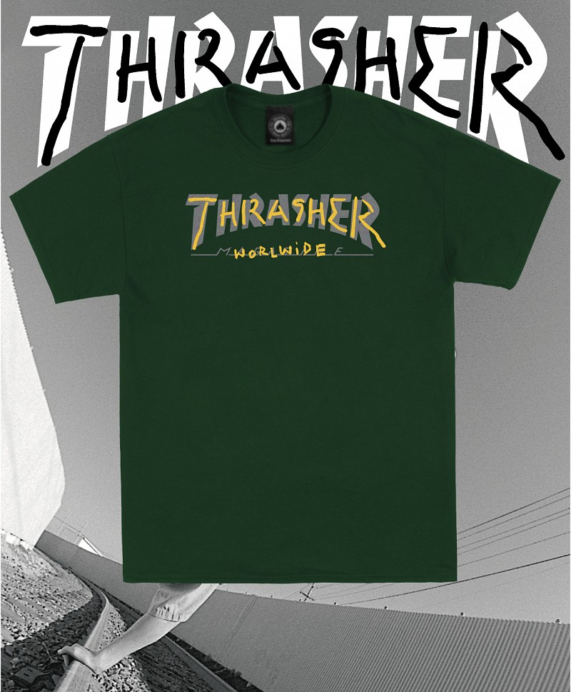 THRASHER TRADEMARK TEE FOREST GREEN