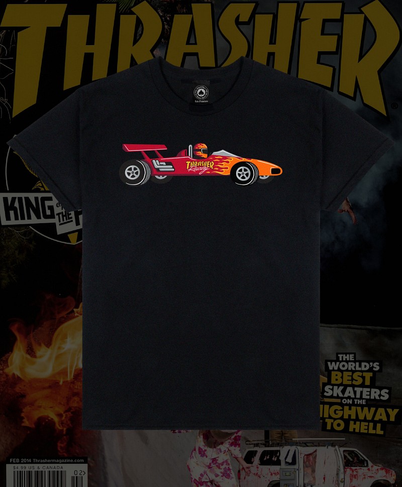 THRASHER RACECAR TEE BLACK