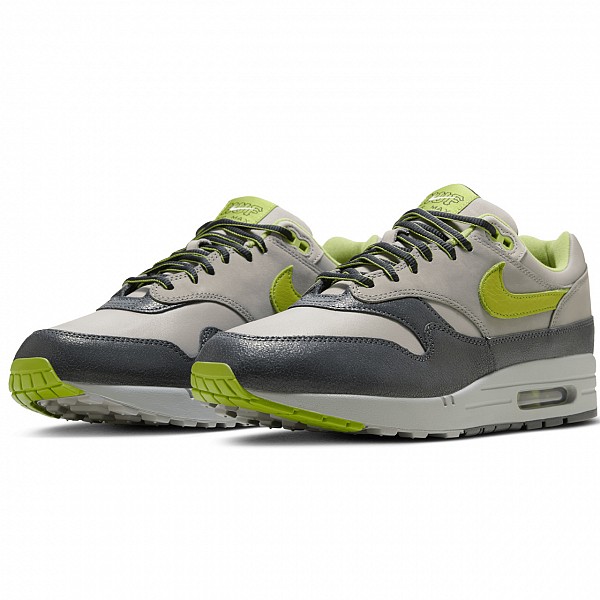 NIKE X HUF AIR MAX 1 ANTHRACITE/PEAR-MEDIUM GREY-FLAT PEWTER