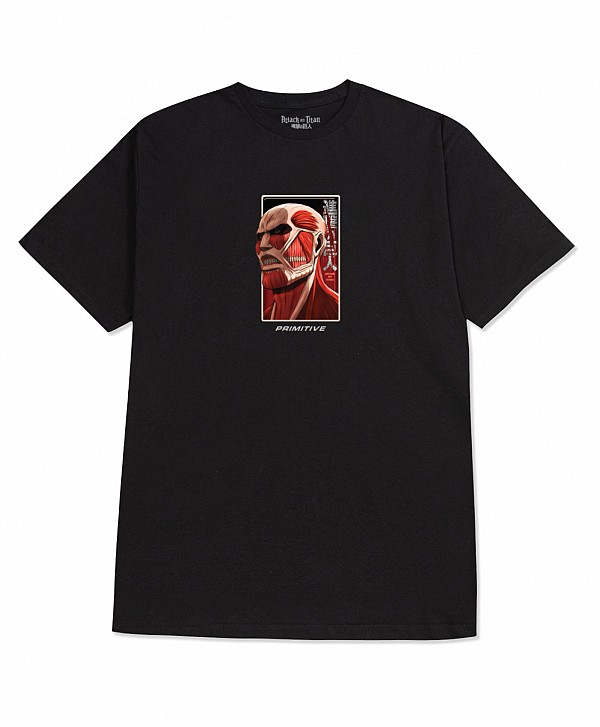 PRIMITIVE X ATTACK ON TITAN COLOSSAL DIRTY P TEE BLACK