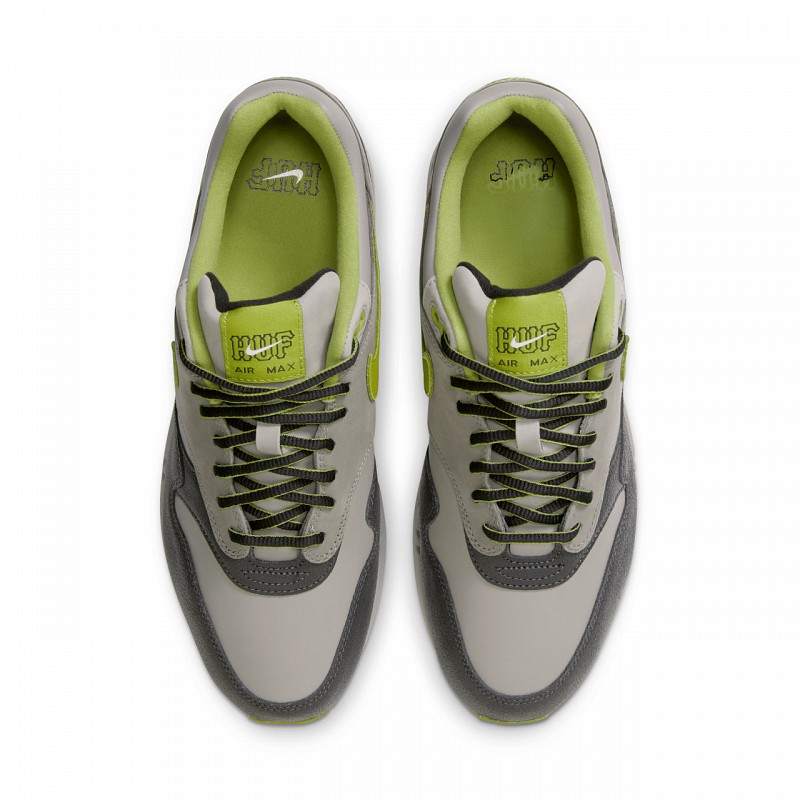 NIKE X HUF AIR MAX 1 ANTHRACITE/PEAR-MEDIUM GREY-FLAT PEWTER