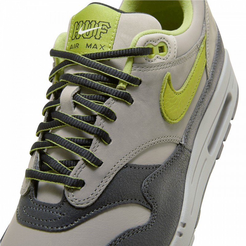 NIKE X HUF AIR MAX 1 ANTHRACITE/PEAR-MEDIUM GREY-FLAT PEWTER
