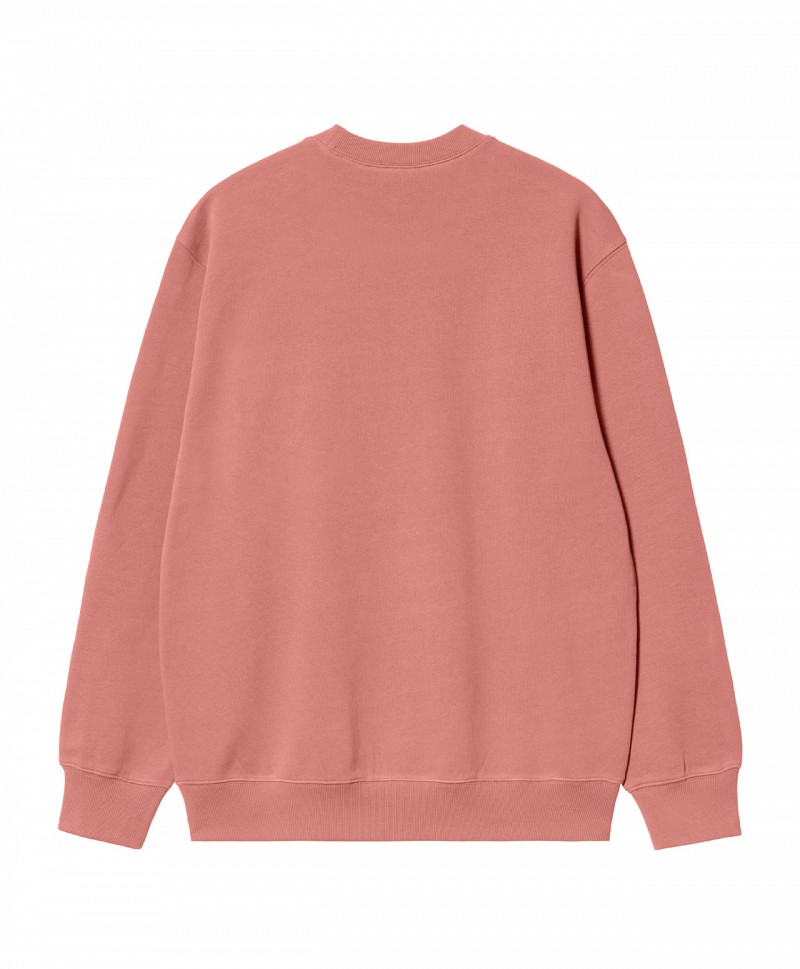 CARHARTT WIP LOGO CREW DUSTY ROSE/SYCAMORE TREE