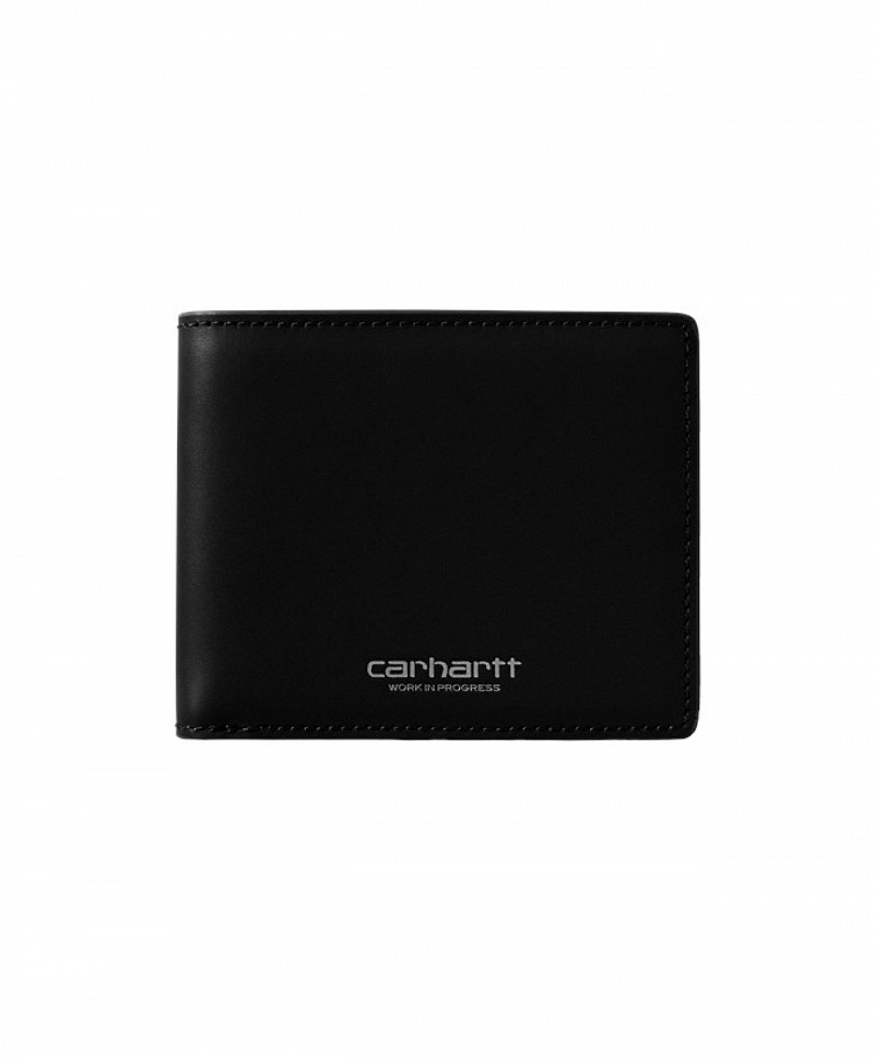 CARHARTT WIP VEGAS BILLFOLD WALLET BLACK/SILVER