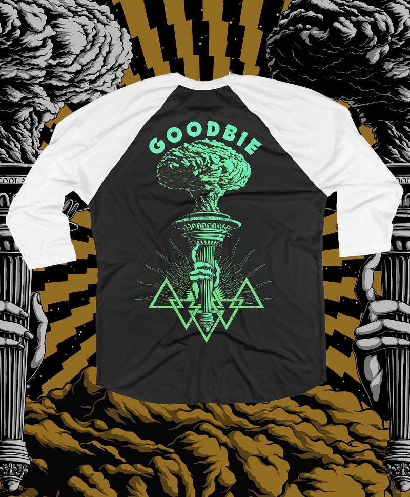 GOODBIE WAR GAMES NUCLEAR TORCH GLOW IN THE DARK RAGLAN BLACK/WHITE