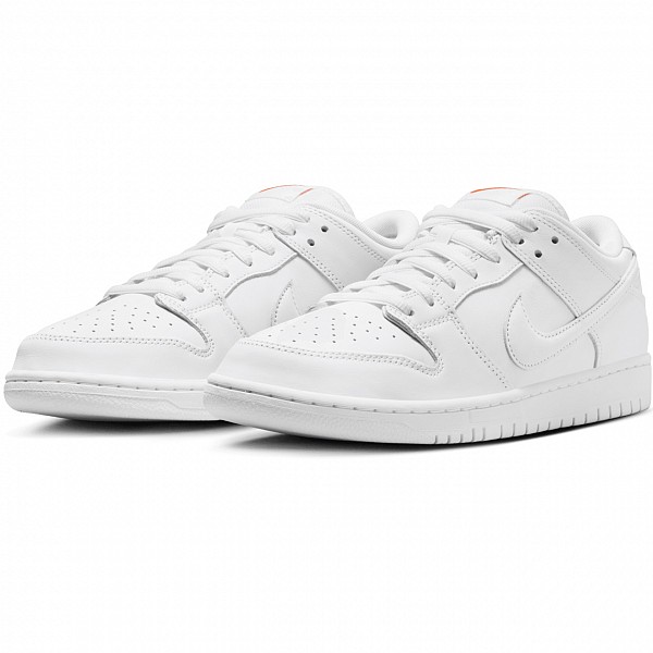 NIKE SB 'ORANGE LABEL' DUNK LOW PRO WHITE/WHITE