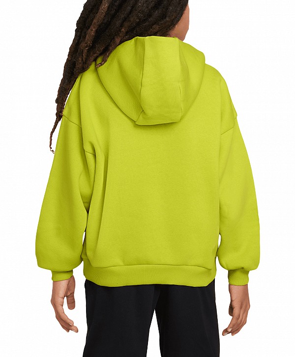 NIKE SB KIDS FLEECE HOOD BRIGHT CACTUS/WHITE