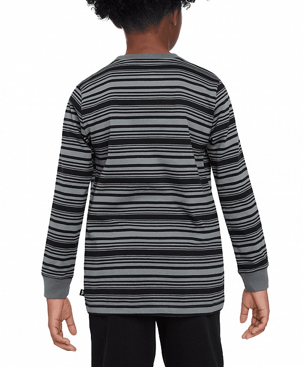 NIKE SB KIDS STRIPE LONG SLEEVE BLACK/SMOKE GREY