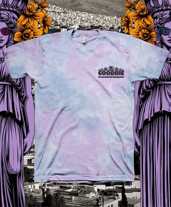 GOODBIE WELCOME TO ATHENS TIE DYE TEE CORAL